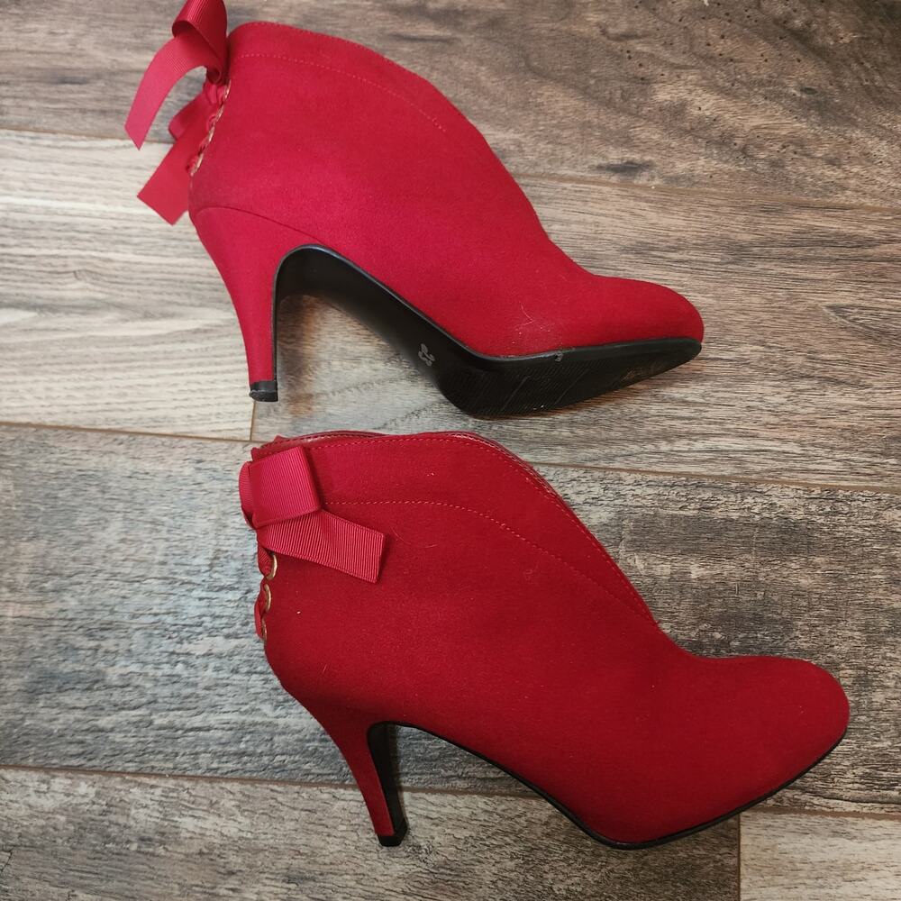 IMPO Tarra Women's Red High Heel Ankle Boots - Picture 4 of 8